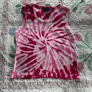 Y2k pink tie dye tank top size medium